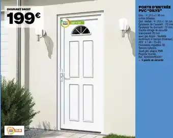 Brico Dépôt PORTE D'ENTRÉE PVC "DILYS❞ offre