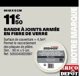 Brico Dépôt BANDE À JOINTS ARMÉE EN FIBRE DE VERRE offre