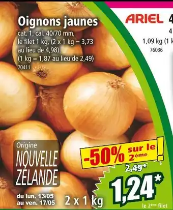 Norma Oignons jaunes offre