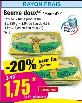 Norma Moulin d'or Beurre doux offre