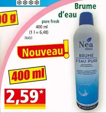 Norma Nea Brume d’eau pure fresh offre