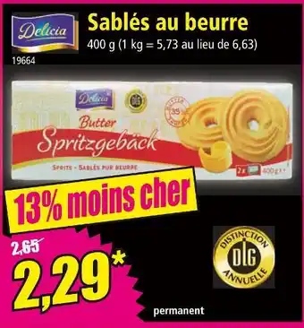 Norma Delicia Sablés au beurre offre