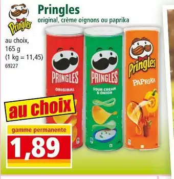 Norma Pringles Pringles original, crème oignons ou paprika offre