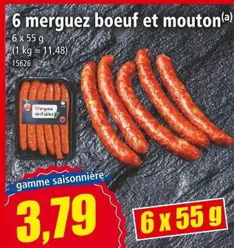 Norma 6 merguez boeuf et mouton offre