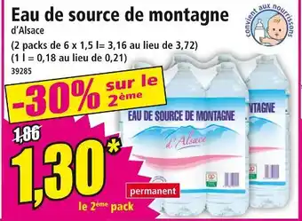 Norma Eau de source de montagne d’Alsace offre