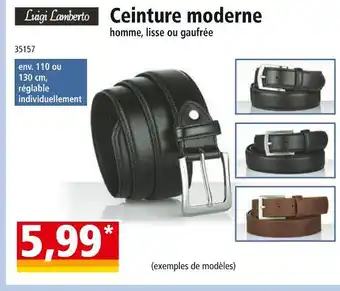 Norma Luigi Lamberto Ceinture moderne homme, lisse ou gaufrée offre