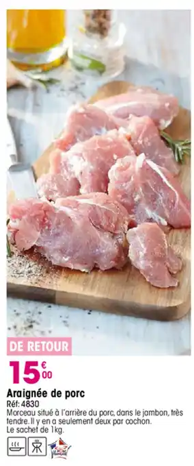 Croque Gel Araignée de porc offre