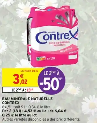 Intermarché Contact EAU MINÉRALE NATURELLE CONTREX offre