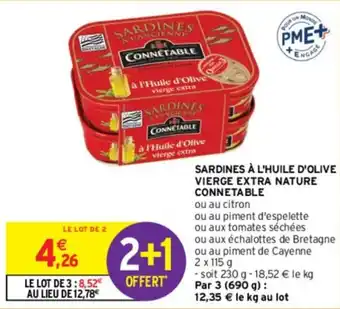 Intermarché Contact SARDINES À L'HUILE D'OLIVE VIERGE EXTRA NATURE CONNETABLE offre