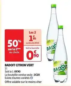 Auchan Supermarché Badoit - citron vert offre