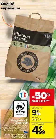 Carrefour Carrefour - charbon de bois offre