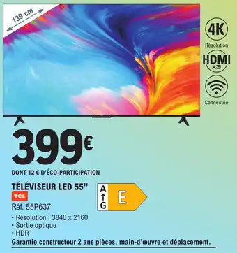 E.Leclerc TÉLÉVISEUR LED 55" offre