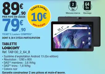 E.Leclerc TABLETTE LOGICOM® offre