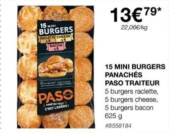 Costco 15 MINI BURGERS PANACHÉS PASO TRAITEUR offre