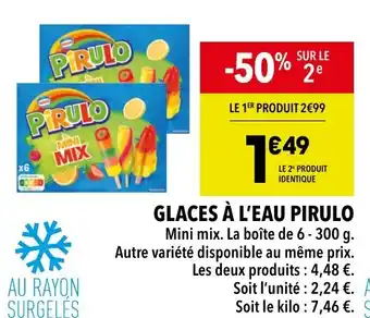 Supeco GLACES À L'EAU PIRULO offre