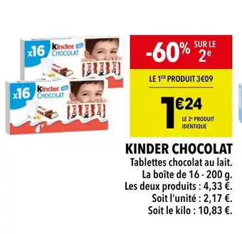 Supeco KINDER CHOCOLAT offre