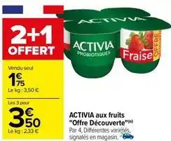 Carrefour Danone - activia aux fruits offre découverte offre