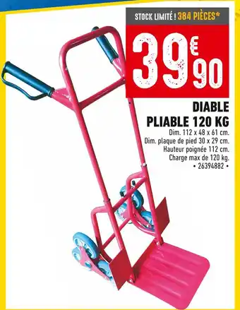 Brico Cash DIABLE PLIABLE 120 KG offre