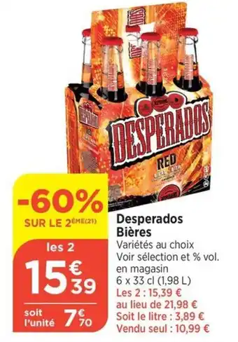 Bi1 Desperados Bières offre