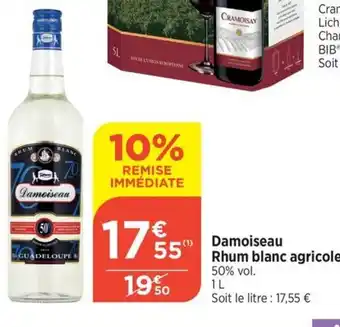 Bi1 Damoiseau Rhum blanc agricole 50% vol. offre