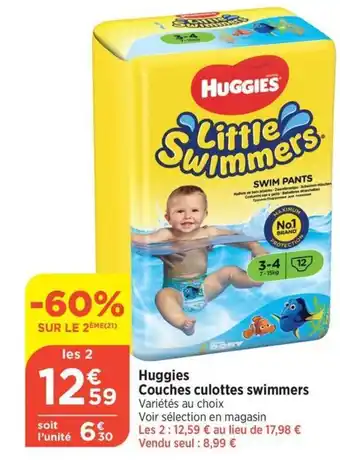 Bi1 Huggies Couches culottes swimmers offre