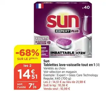 Bi1 Sun Tablettes lave-vaisselle tout en 1 offre