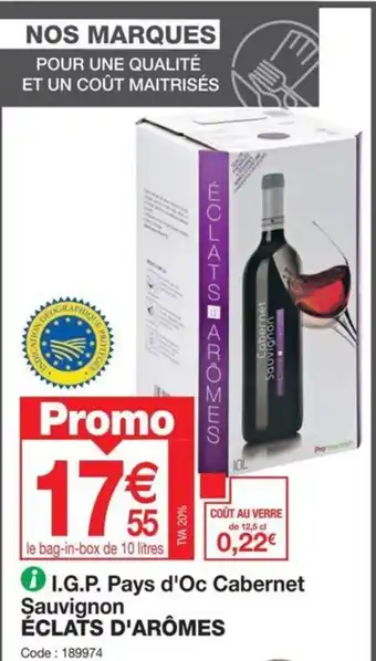 Promocash I.G.P. Pays d'Oc Cabernet Sauvignon ÉCLATS D'ARÔMES offre