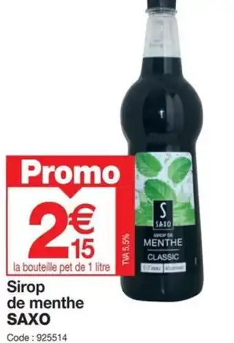 Promocash Sirop de menthe SAXO offre