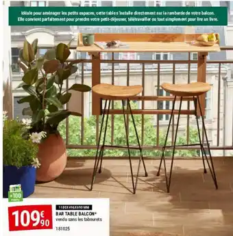 Gamm vert BAR TABLE BALCON offre