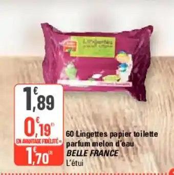 G20 60 Lingettes papier toilette parfum melon d'eau BELLE FRANCE offre