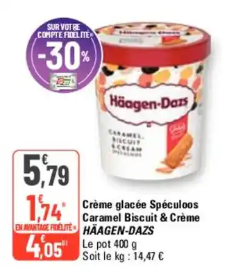 G20 Crème glacée Spéculoos Caramel Biscuit & Crème HAAGEN-DAZS offre