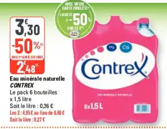 G20 Eau minérale naturelle CONTREX offre