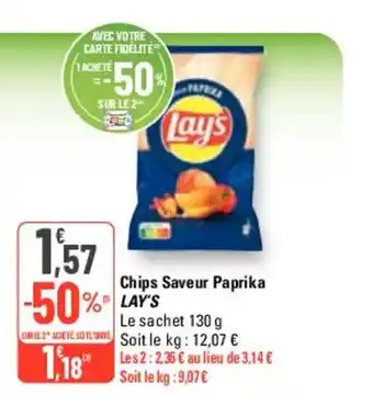 G20 Chips Saveur Paprika LAY'S offre