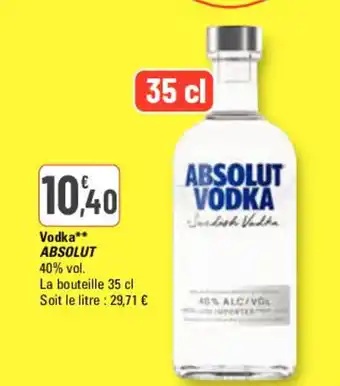 G20 Vodka** ABSOLUT offre