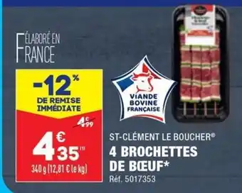 ALDI 4 BROCHETTES DE BŒUF* offre