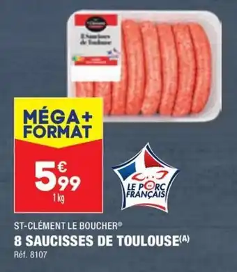 ALDI 8 SAUCISSES DE TOULOUSE(A) offre