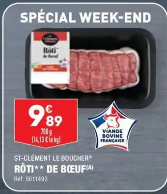 ALDI ST-CLÉMENT LE BOUCHER® RÔTI⭑* DE BŒUF(A) offre