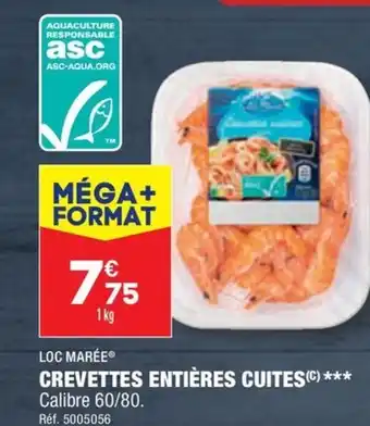 ALDI CREVETTES ENTIÈRES CUITES (C) *** offre