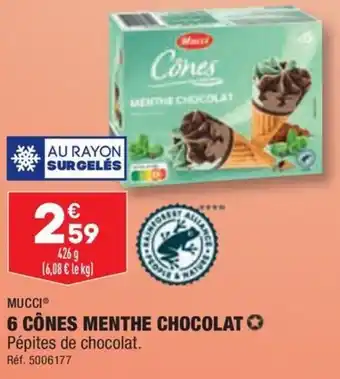 ALDI 6 CÔNES MENTHE CHOCOLAT offre