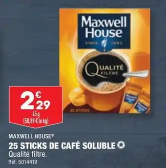 ALDI MAXWELL HOUSE® 25 STICKS DE CAFÉ SOLUBLE ✪ offre