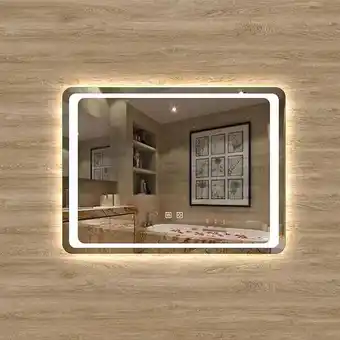 Bricorama Aica sanitaire Miroir salle de bain lumineux LED avec anti-buée et interrupteur tactile intégré 80x60cm offre