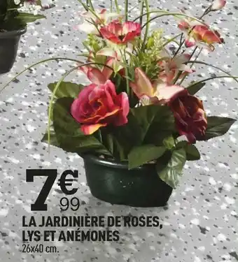 Centrakor La jardinière de roses, lys et anémones offre