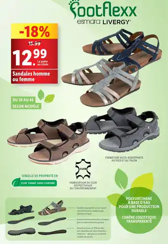 Lidl Sandales homme ou femme offre