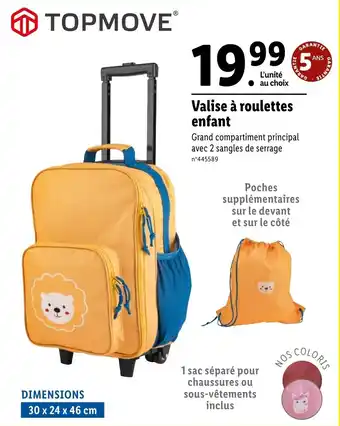 Lidl Valise à roulettes enfant offre