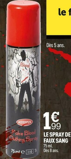 Centrakor Le spray de faux sang offre