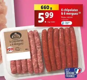 Lidl 6 Chipolatas & 6 Merguez offre