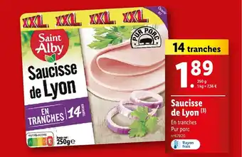 Lidl Saucisse de Lyon offre