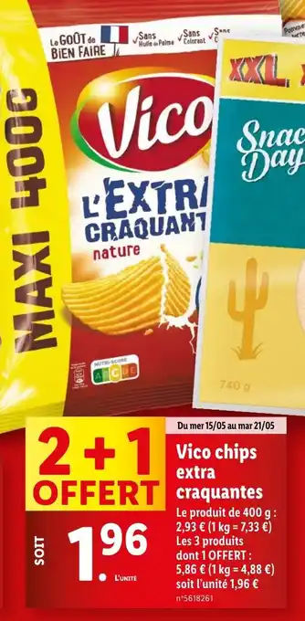 Lidl Vico chips extra craquantes offre