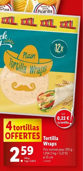 Lidl Tortilla Wraps offre