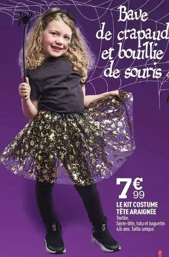 Centrakor Le kit costume tête araignée offre
